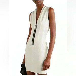 $375 NWT RtA Lorna Stretch Scuba Corset Zipper White Mini Dress - L Large